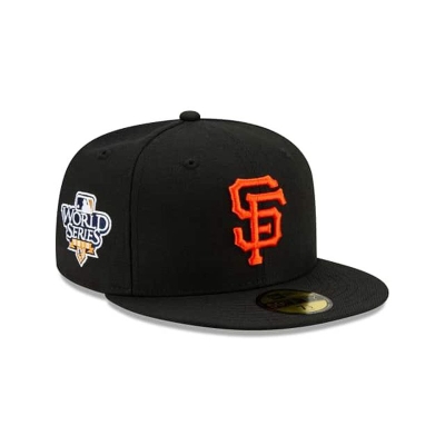 Black San Francisco Giants Hat - New Era MLB Green Paisley Undervisor 59FIFTY Fitted Caps USA6137948